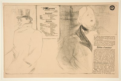 Oscar Wilde og Romain Coolus (Oscar Wilde og Romain Coolus) av Henri de Toulouse Lautrec