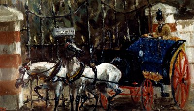 Paar Pferde vor dem Tor von Henri de Toulouse Lautrec