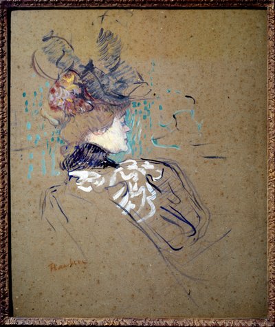 Portrett av kvinne i profil (Madame Lucy) Oljemaleri på papp av Henri de Toulouse Lautrec (1864-1901) 1896 Søn. 0,56x0,48 m Paris, Musee d