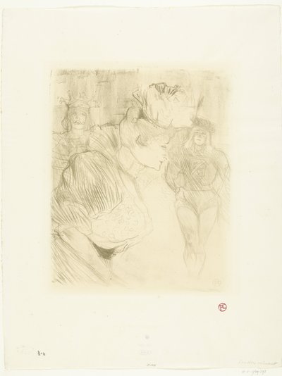 Portrett av skuespillerinnen Marcelle Lender som bøyer seg for publikum Långiver hilsen av Henri de Toulouse Lautrec