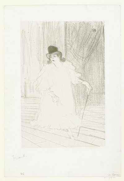 Portrett av sangeren Cecy Loftus på scenen i teater Cecy Loftus av Henri de Toulouse Lautrec