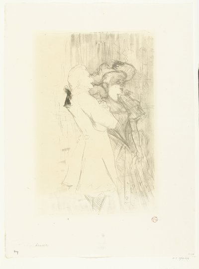 Portrett av sangeren Marcelle Lender og sangeren Numa Auguez i operetten La Chanson de Fortunio Lender og Aguez av Henri de Toulouse Lautrec