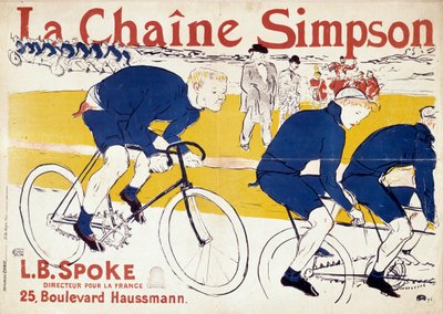 Plakat für die Simpson-Fahrradketten. Illustration von Henri de Toulouse Lautrec (Toulouse-Lautrec) (1864-1901). 19. Jahrhundert. Paris, Bibliothek der dekorativen Künste von Henri de Toulouse Lautrec