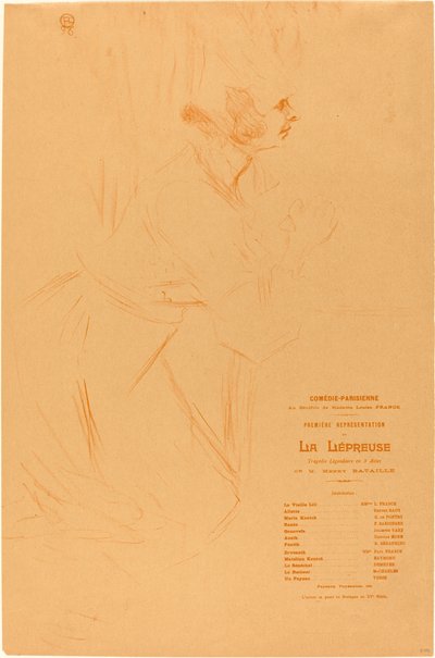 Program for "La leprosa" av Henri de Toulouse Lautrec