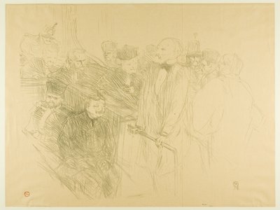 The Arton Trial, Ribot Giving Evidence (andre plate) av Henri de Toulouse Lautrec