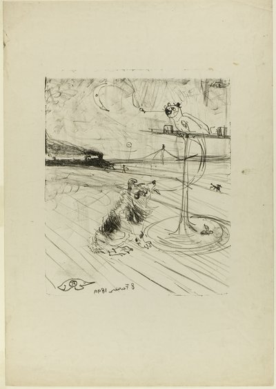 Hunden og papegøyen av Henri de Toulouse-Lautrec