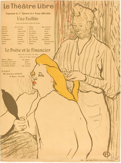 Frisøren - Program for Teater-Libre av Henri de Toulouse Lautrec