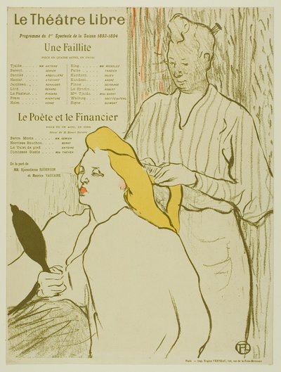 Frisøren, Program for Théâtre Libre av Henri de Toulouse Lautrec