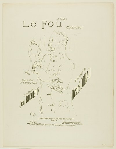 Galningen, fra Melodier av Désiré Dihau av Henri de Toulouse Lautrec