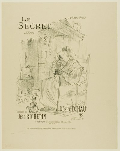 The Secret, fra Melodier av Désiré Dihau av Henri de Toulouse-Lautrec