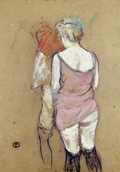 Two Semi-Nude Women at the Maison de la Rue des Moulins av Henri de Toulouse Lautrec