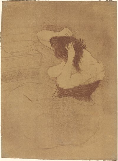 Kvinne som kjemmer håret av Henri de Toulouse Lautrec