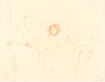 Frau mit einem Tablett von Henri de Toulouse Lautrec