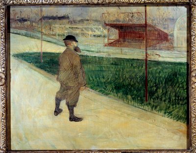 Schriftsteller Paul Tristan genannt Tristan Bernard im Velodrom Buffalo von Henri de Toulouse Lautrec
