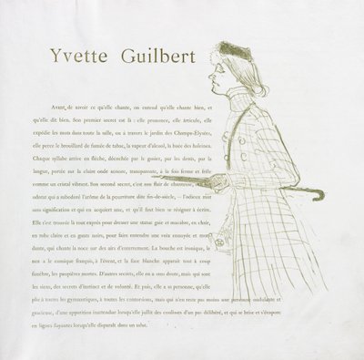 Yvette Guilbert-French Series: nr. 1 av Henri de Toulouse Lautrec