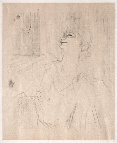 Yvette Guilbert: i Ménilmontant, fra Bruant av Henri de Toulouse-Lautrec