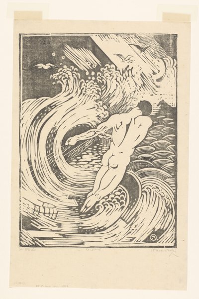 De Visscher (original tittel på objekt) av Henri van der Stok (signed by artist)