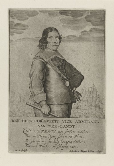 Portrett av Cornelis Evertsen av Henrick Rochuszn van Dagen