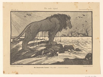 Tegneserie av stormflommen i 1906 The Old Enemy (tittel på objekt) av Henricus