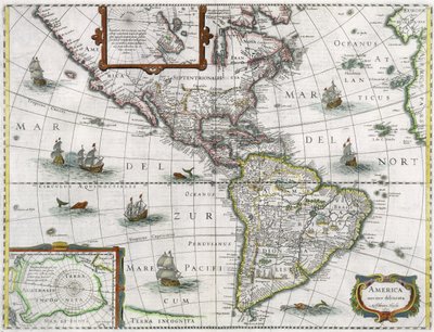 Kart over Amerika, 1631 av Henricus Hondius II