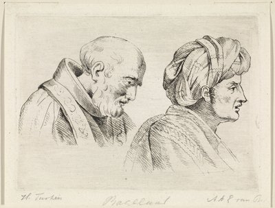 Geistlig og en mann med turban av Henricus Turken