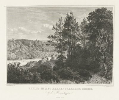Utsikt over en dal i Klarenbeek-parken nær Arnhem Valley i Klarenbeeksche Bosch (tittel på objekt) Scener fra omgivelsene til byen Arnhem (serietittel) av Henricus Wilhelmus Couwenberg
