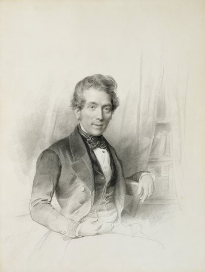 Portrett av Louis Johannes Herckenrath, konsul i Texas, 1843 (kritt, estompe, blyant og akvarell) av Henricus Wilhelmus Couwenberg