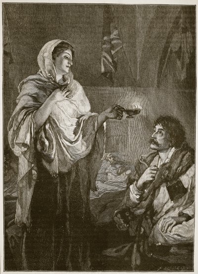 Florence Nightingale på sykehuset i Scutari, illustrasjon fra 