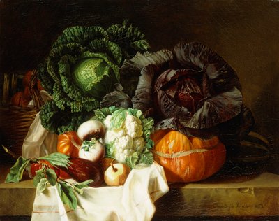 Stilleben av vintergrønnsaker, av Henrietta de Longchamp