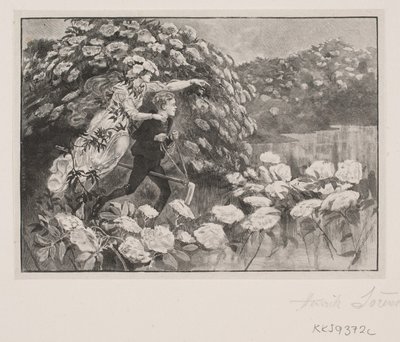 Illustrasjon for H. C. Andersen: "Hyldemor" av Henrik Arnold Hamilkar Sørensen