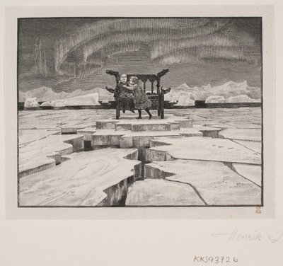 Illustrasjon for HC Andersen: "Snødronningen" av Henrik Arnold Hamilkar Sørensen