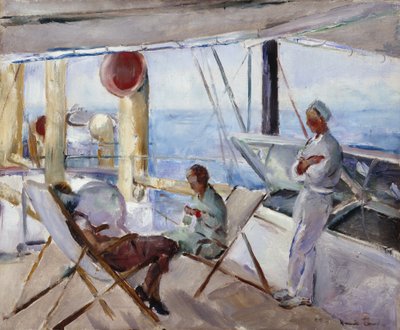 På dekk (olje på lerret) av Henrik Lund
