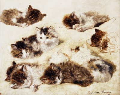 En studie av kattunger, 1898 av Henriëtte Ronner Knip