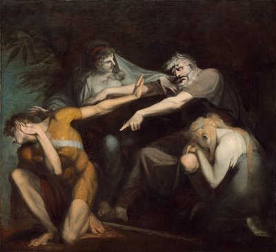 Ødipus forbanner sin sønn, Polynices av Henry  Fuseli