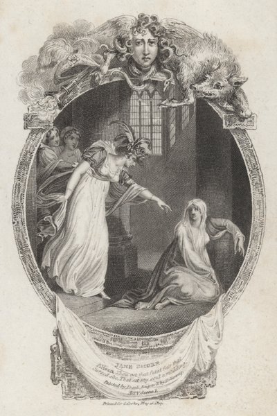 Scene fra The Tragedy of Jane Shore av Nicholas Rowe (gravering) av Henry  Fuseli