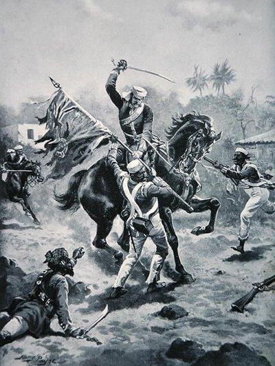 Lt Roberts vant sin V.C., 2. januar 1858, illustrasjon fra 