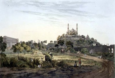A View at Lucknow, plate VII, gravert av Daniel Havell (1785-1826) 1809 (gravering) av Henry (after) Salt