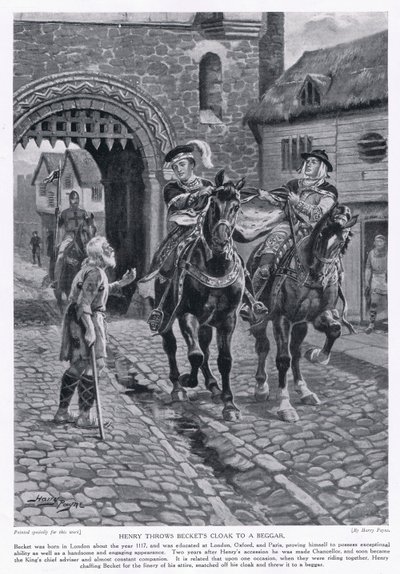 Henry kaster Beckets kappe til en tigger AD1117, 1920-tallet av Henry A. Payne