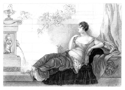 Mary Robinson 1757-1800, engelsk poet og romanforfatter, 1830. av Henry Adlard