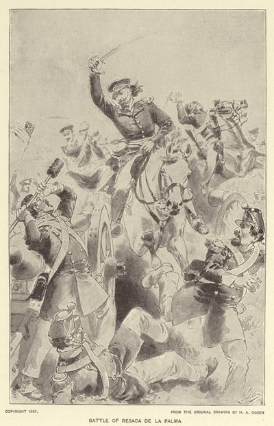 Slaget ved Resaca de la Palma (litho) av Henry Alexander (after) Ogden