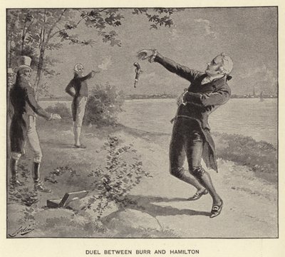 Duell mellom Burr og Hamilton (litho) av Henry Alexander (after) Ogden