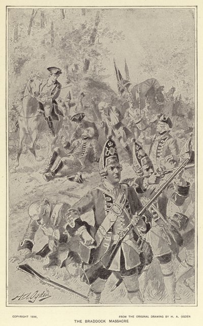Braddock-massakren (litho) av Henry Alexander (after) Ogden