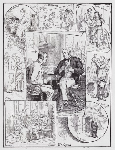 The Domestic Circle (gravering) av Henry Alexander (after) Ogden