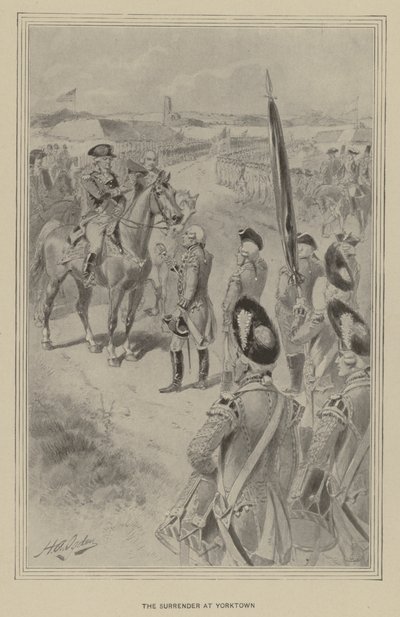 Overgivelsen ved Yorktown (litho) av Henry Alexander (after) Ogden
