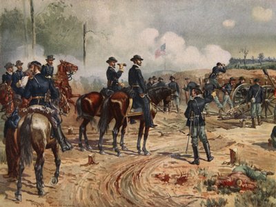 The Siege of Atlanta, 28. juli – 2. september 1864 (litho-farge) av Henry Alexander Ogden