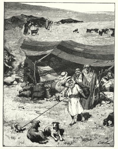 Et beduin-leir (litho) av Henry Andrew Harper