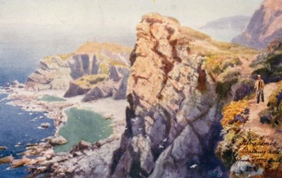 Badebukter, fra Torrs Walk, Ilfracombe (fargelitografi) av Henry B. (after) Wimbush
