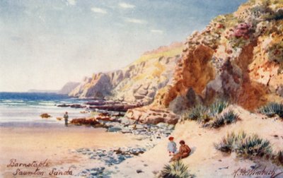 Saunton Sands, Barnstaple (fargelitografi) av Henry B. (after) Wimbush