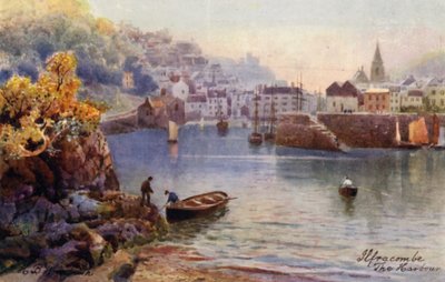 Havnen, Ilfracombe (fargelitografi) av Henry B. (after) Wimbush