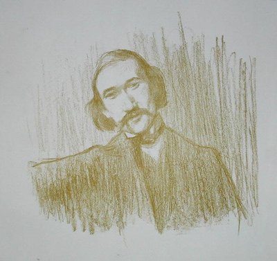 Andre Gide (1861-1942) 1901 (litho) av Henry Bataille